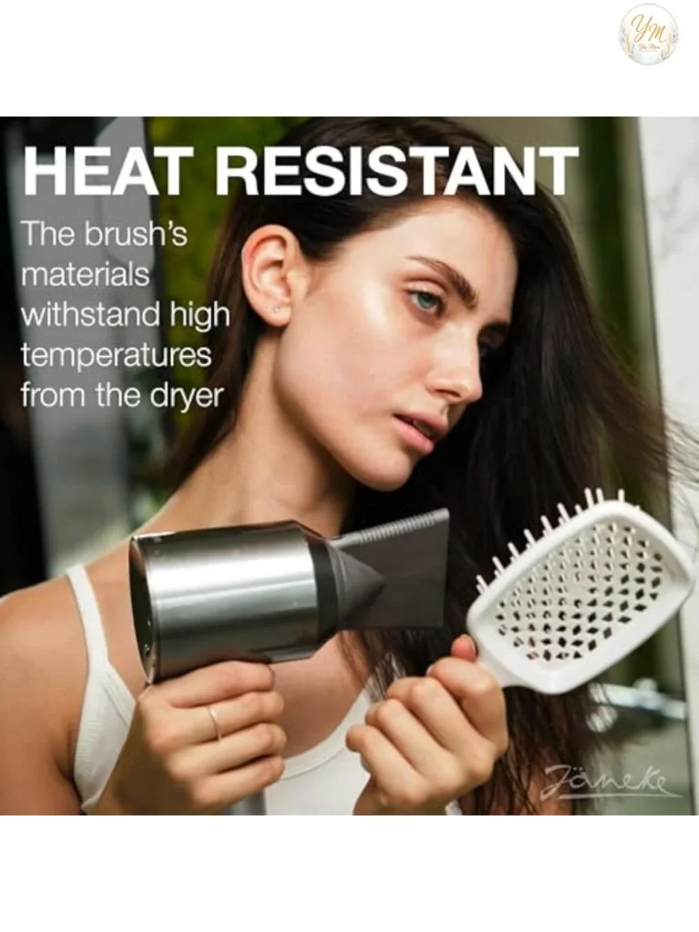 Vented Detangling Hair Brush for Blow Drying, Anti-Static Nylon Bristles, Heat